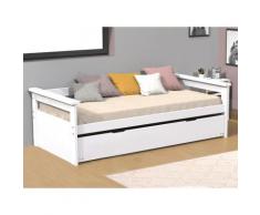 Letto divano con letto estraibile 90 x 190 cm abete Bianco - ALFONSO