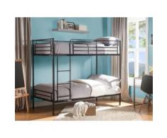 Letto a castello 2 x 90 x 190 cm Nero - DUOTIS