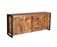 Credenza 3 ante e 3 cassetti Legno di Mango e Metallo - HARLEM