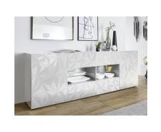 Credenza con 2 ante e 4 cassetti Bianco laccato - ERIS