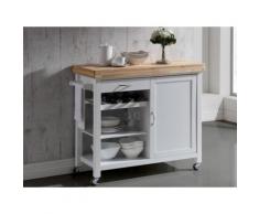 Carrello da cucina SKYLER - 1 anta e 1 cassetto - Hevea