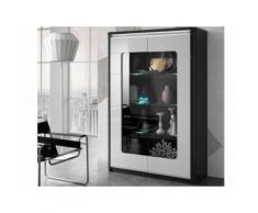 Vetrina PERCEPTION - LED - 2 ante - Grigio e Bianco