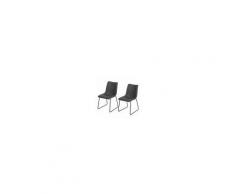 Homcom Set 2 Sedie Classiche Imbottite per Soggiorno o Sala da Pranzo in Similpelle Grigia