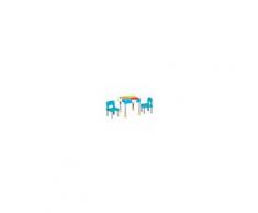 HOMCOM Set Tavolo Contenitore con 2 Sedie e 4 Scatole Portagiochi per Bambini
