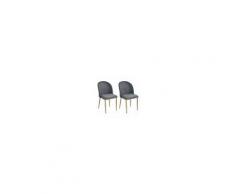 Homcom Set di 2 Sedie da Pranzo Imbottite con Gambe in Acciaio Grigio