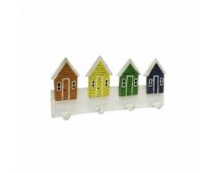 Cabine - attaccapanni in legno multicolore - 4 ganci