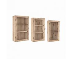 Set 3 vetrina parete woody naturale
