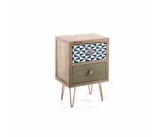 Comodino 2 cassetti KIJO, multicolore