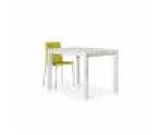 Tavolo Cm. 110x70 Allungabile In Laminato Frassinato Bianco
