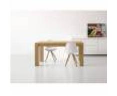 Tavolo Grezzo Cm. 160x90 Allungabile In Massello Di Rovere Finitura Spazzolata