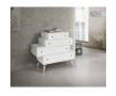 Cassettiera Cm. 110x45 H. 95 Con Cassetti Sfalsati In Abete Bianco Massiccio Con Finitura Spazzolata