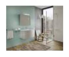 Caesaroo Mobile bagno sospeso 100 cm Venere colore Legno Nordico con Lavabo in ceramica e specchio Con specchio e lampada LED