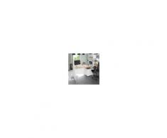 Caesaroo Scrivania da ufficio 136x67 cm Bianco opaco e Rovere Canadese con tre cassetti Rovere chiaro/Bianco