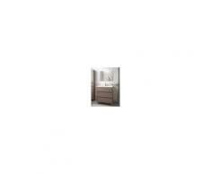 Caesaroo Mobile bagno a terra 80 cm in legno Rovere eternity con lavabo in porcellana 80 cm - Con colonna, specchio e lampada LED
