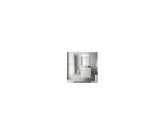 Caesaroo Mobile bagno sospeso 60 cm in legno laccato Bianco lucido con due ante Con Doppia colonna, Specchio e Lampada Led