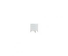 Caesaroo Comodino Bianco opaco con 3 cassetti Bianco