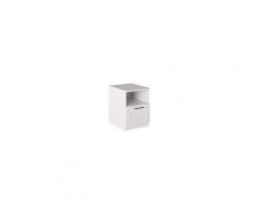 Caesaroo Comodino Bianco opaco con cassetto e vano serie Helsinki Bianco