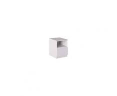 Caesaroo Comodino Bianco opaco con cassetto e vano serie Oslo Bianco
