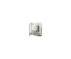Caesaroo Mobile bagno sospeso 60 cm Rovere con lavabo e specchio Rovere chiaro - Con Colonna e Lampada Led