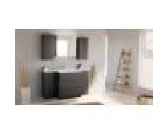 emotion Set mobili bagno Emilia premontato, armadietto a specchio a LED, antracite