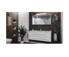 emotion Set da bagno Damo 130 Armadio a specchio & Carrara-marmo 1 foro in bianco lucido