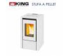 King Stufa A Pellet King 60 Kw 6,15 Bianca Per Ambienti Fino A 55 Mq- New