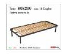ErgoRelax Rete per materasso a 18 doghe in faggio Con Barra Centrale 80x200 cm. 100% Made in Italy