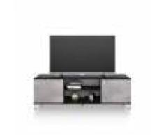 Mobili Fiver Mobile Porta Tv Rachele, Nero Frassino e Cemento