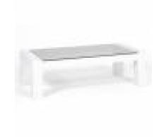 Mobili Fiver Tavolino da salotto, piano in vetro temperato, Iacopo, Bianco Frassino