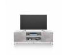 Mobili Fiver Mobile Porta Tv Rachele, Bianco Frassino e Cemento
