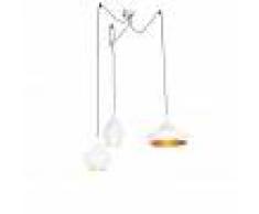 QAZQA Set 3 lampade a sospensione scandinave bianche oro - DEPECHE