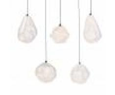 QAZQA Set 5 lampade a sospensione carta bianca 5 luci - PEPA