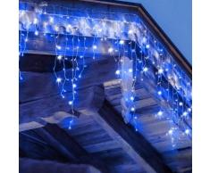 Ghirlanda LED 220v 3m a tenda 14 pendenti 140led IP44 luce Blu