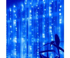 Ghirlanda LED 220v 3m a tenda 16 pendenti 320 led IP44 luce Blu