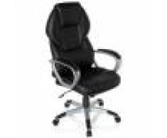 Hjh Poltrona da ufficio TREVISO, design di qualità a un ottimo prezzo, imbottitura extra comfort, in pelle color nero