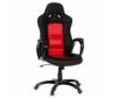 Hjh Sedia Gaming per ufficio COOPER 30, design sportivo con rivestimento in Similpelle colore nero/rosso