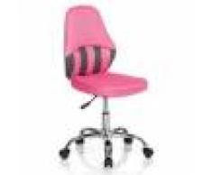 Hjh Sedia per bambini VANDA, schienale ergonomico, base cromata, tessuto rosa/grigio
