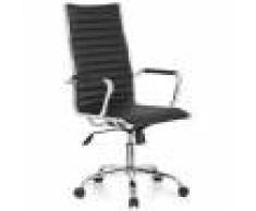 Hjh Sedia per ufficio o studio modello VERONA, elegante design in pelle, base cromata, colore nero