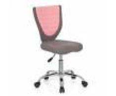 Hjh Sedia per bambini JUNIOR COMFORT, sedile ergonomico e fodera in feltro, bse cromata, in grigio / rosa