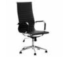 Sediadaufficio Sedia per ufficio ROMA, design elegante, con struttura in metallo e rivestimento in pelle nera