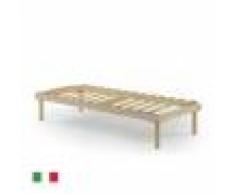 Mobili Fiver Rete singola 80x200 con doghe in legno, Altezza Tot. 26 cm