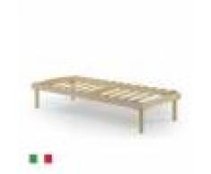 Mobili Fiver Rete singola 80x195 con doghe in legno, Altezza Tot. 26 cm