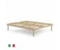 Mobili Fiver Rete matrimoniale King Size 180x200 con doghe in legno, Altezza Tot. 31 cm