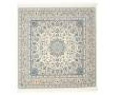 RugVista Tappeto Nain Emilia 200X200 Soggiorno Orientale Medaglione Quadrato Grigio Chiaro/Beige