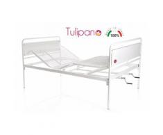 Letto degenza 3 snodi manuale, 2 manovelle, larghezza 120 cm (1 piazza e 1/2) - serie tulipano