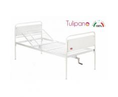 Letto degenza ad uno snodo manuale, 1 manovella, larghezza 90 cm - serie tulipano