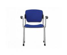 Sedia impilabile con braccioli - blu