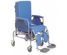 Sedia comoda in acciaio verniciato serie komoda con schienale reclinabile ruote 12,5 cm -