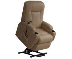 Poltrona alzapersona a 2 motori cherry - microfibra (marrone chiaro)