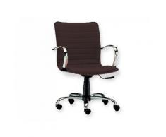 Sedia elite schienale basso - similpelle - nero